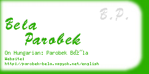bela parobek business card